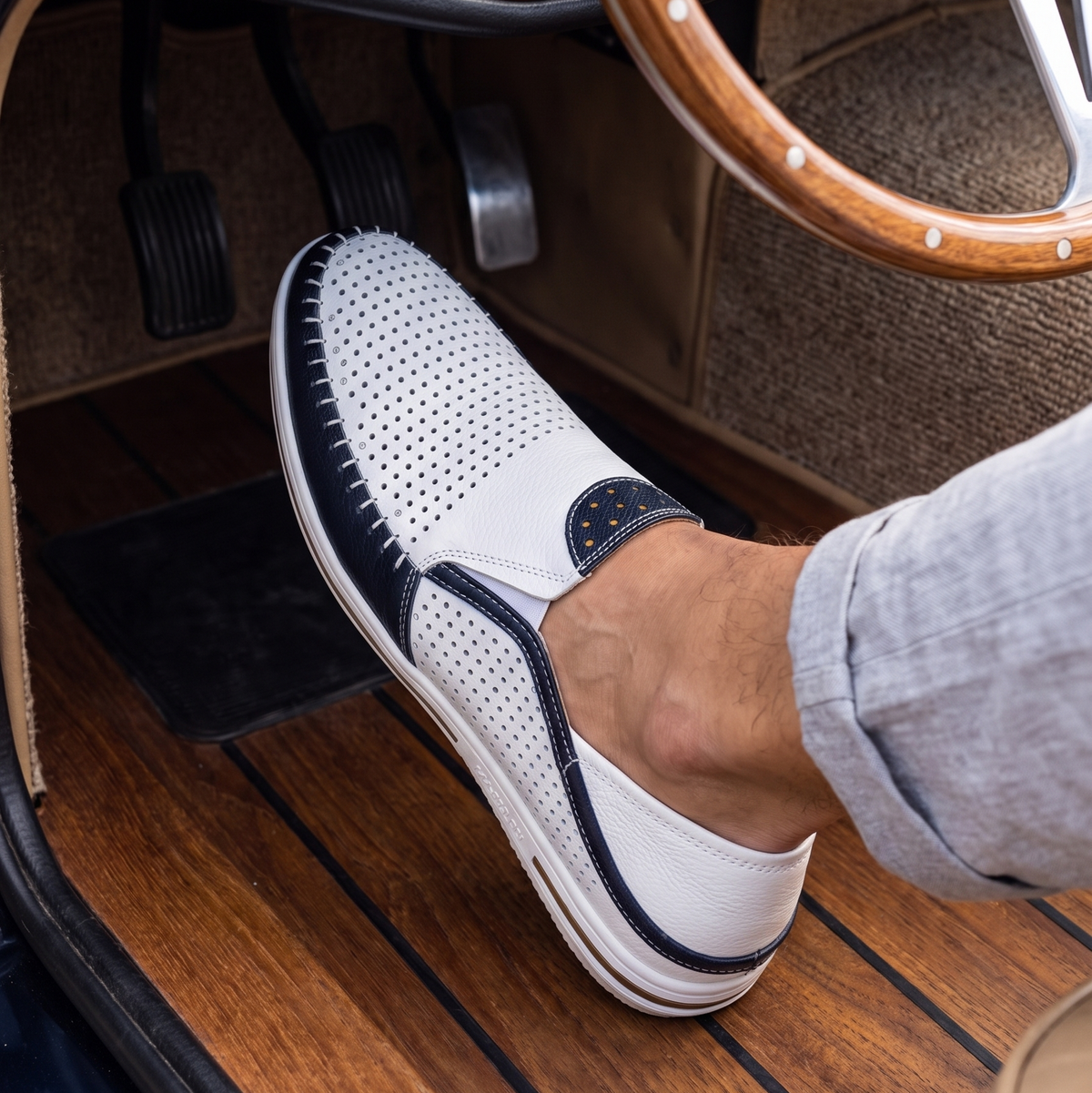 Riva Perforated Driver Loafers