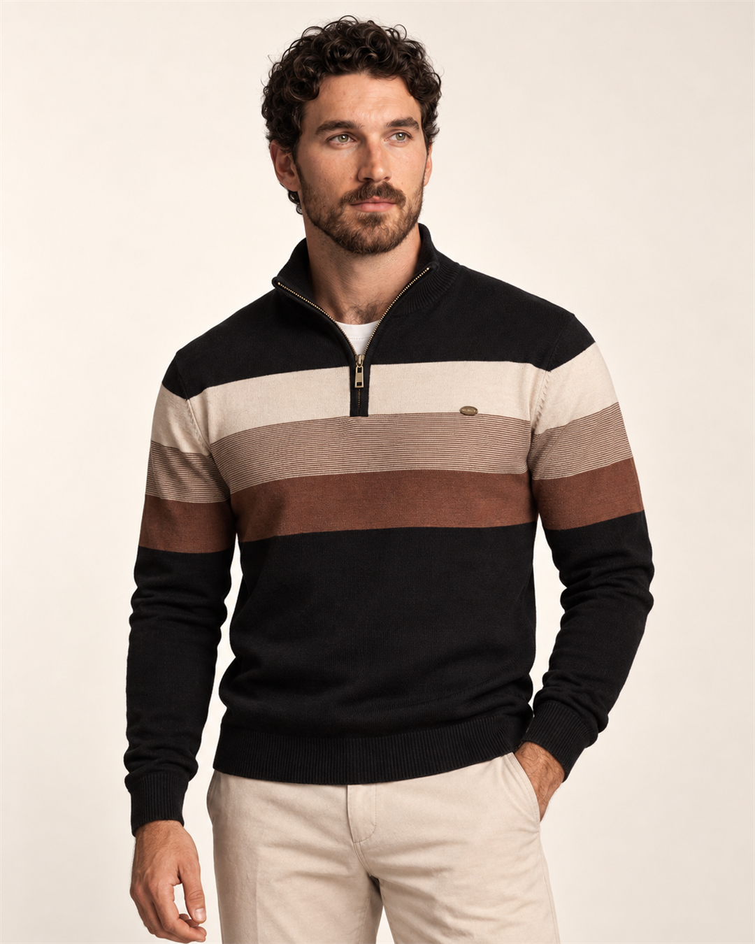 Burk Stylish Quarter-Zip Sweater