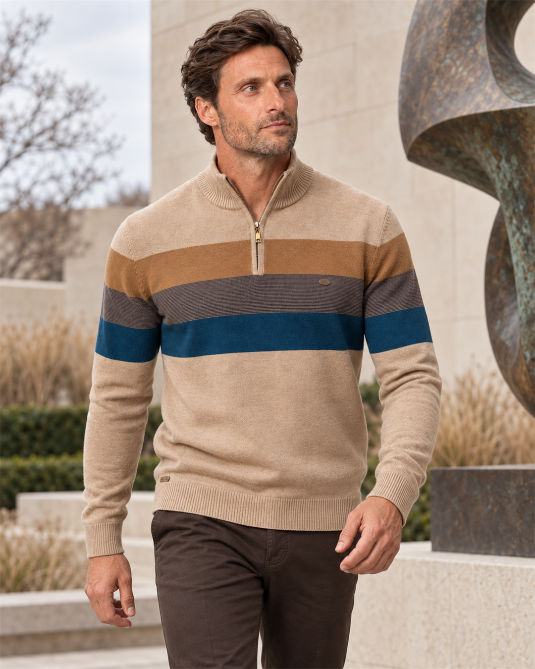 Burk Stylish Quarter-Zip Sweater
