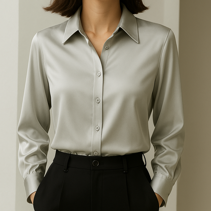 Elvire Satin Blouse – Sleek, Elegant Satin Top