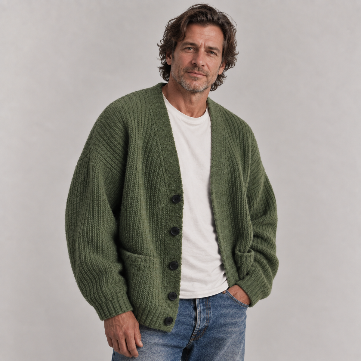 Nathaniel | Relaxed-Fit V-Neck Cardigan