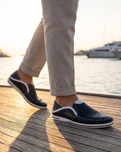 Riva Perforated Driver Loafers