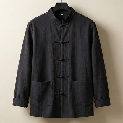 Domenico Linen-Blend Mandarin Jacket