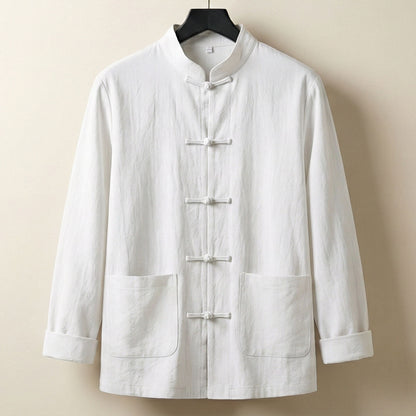 Domenico Linen-Blend Mandarin Jacket
