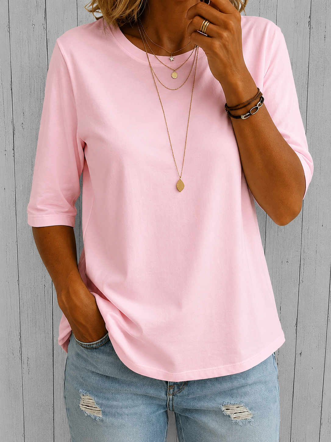 Harper Relaxed-Fit Everyday Half-Sleeve Tee