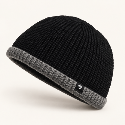 Alder Beanie with Stylish Contrast Cuffs