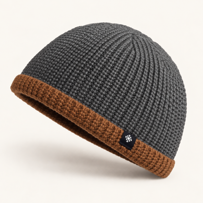 Alder Beanie with Stylish Contrast Cuffs