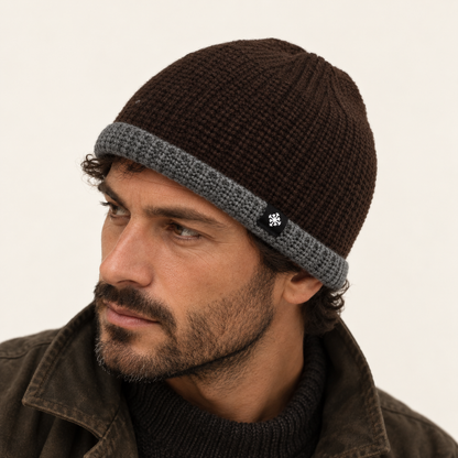 Alder Beanie with Stylish Contrast Cuffs
