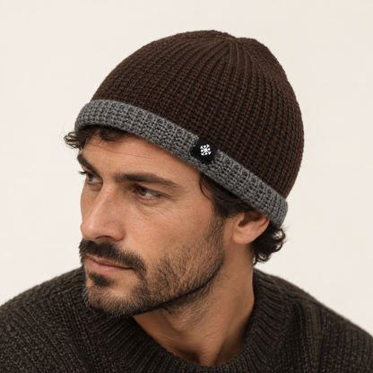 Alder Beanie with Stylish Contrast Cuffs
