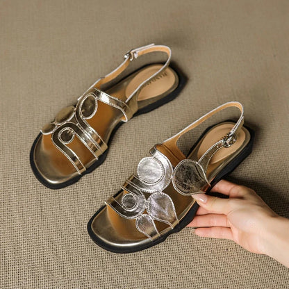 Ciottolo Pebble-Disc Slingback Sandals – Chic Textured Style
