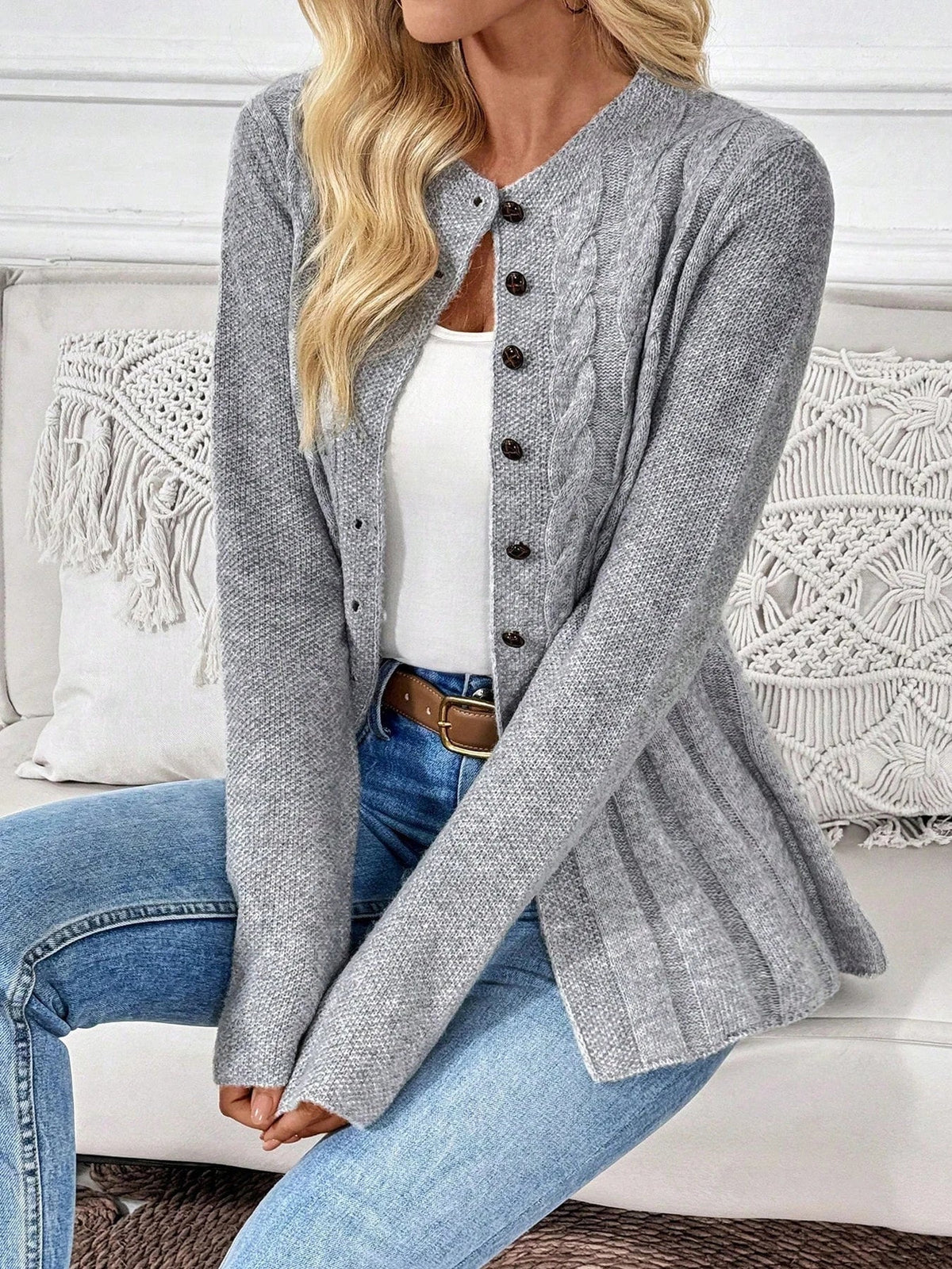 Cléa Cardigan Côtelé Élégant