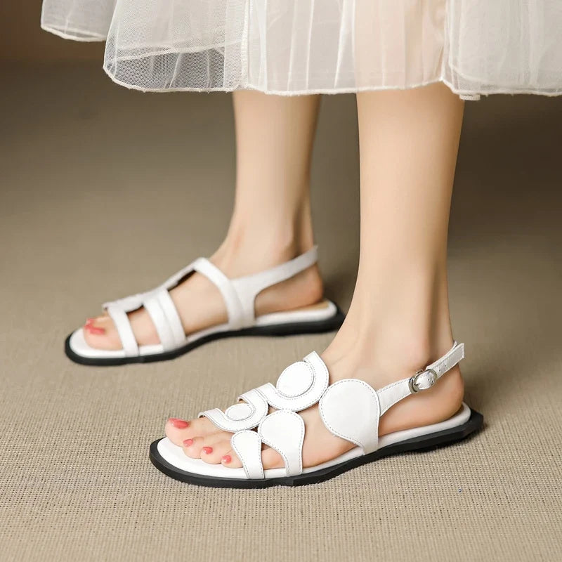 Ciottolo Pebble-Disc Slingback Sandals – Chic Textured Style