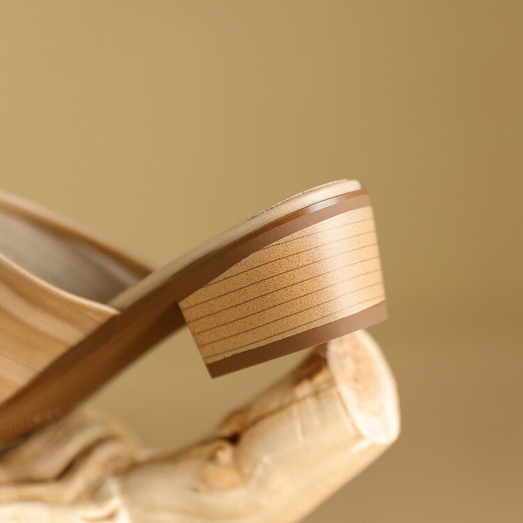 Oliva Genuine Leather Square-Toe Slip-On Mules