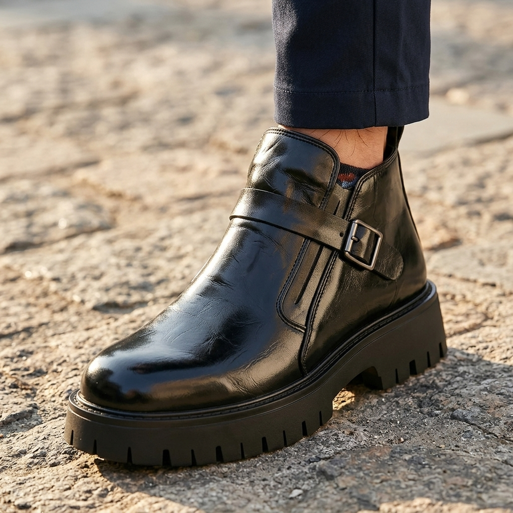 Hudson Premium Leather Buckle Boots