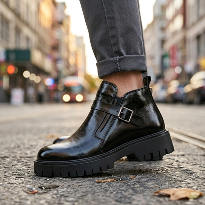 Hudson Premium Leather Buckle Boots