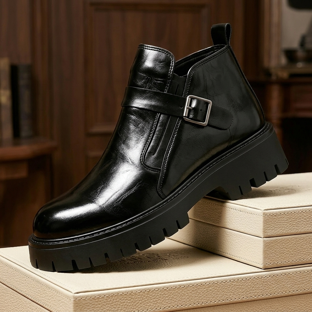 Hudson Premium Leather Buckle Boots