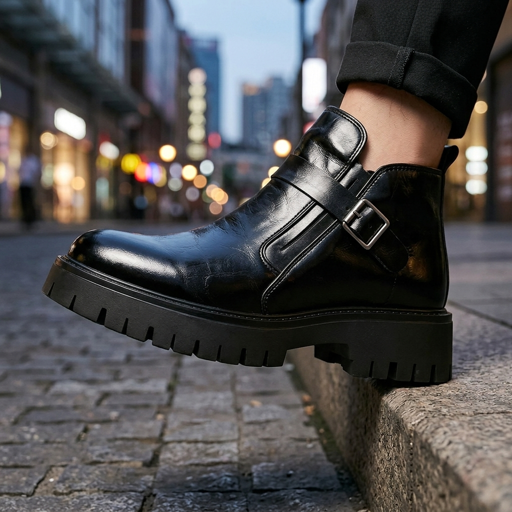 Hudson Premium Leather Buckle Boots