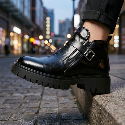 Hudson Premium Leather Buckle Boots
