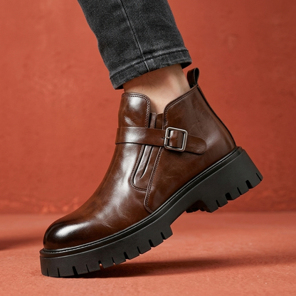 Hudson Premium Leather Buckle Boots