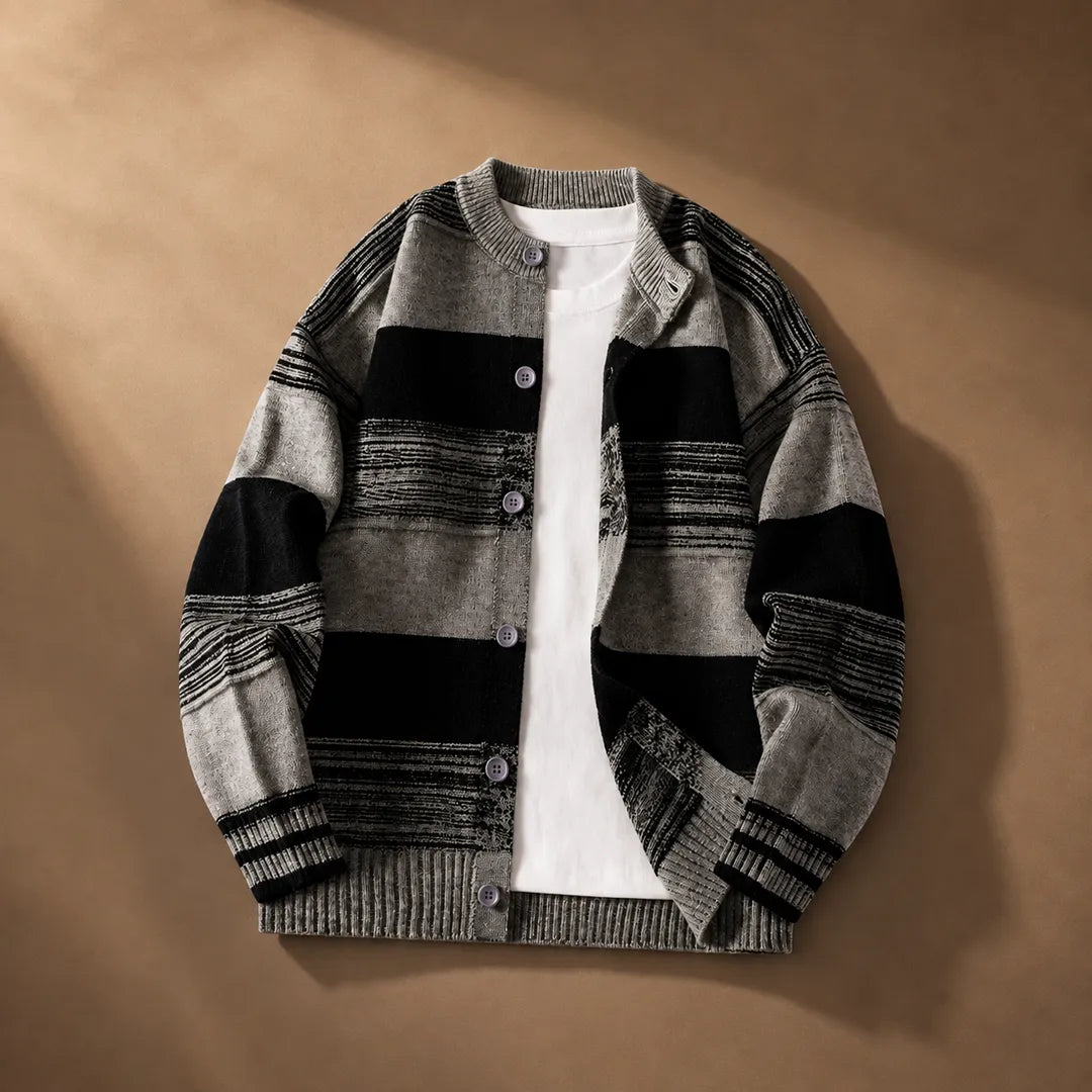 Cozy Striped Knit Cardigan sweater