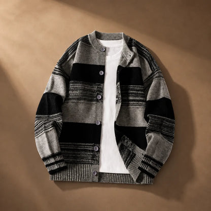 Cozy Striped Knit Cardigan sweater