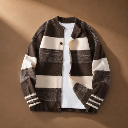 Cozy Striped Knit Cardigan sweater