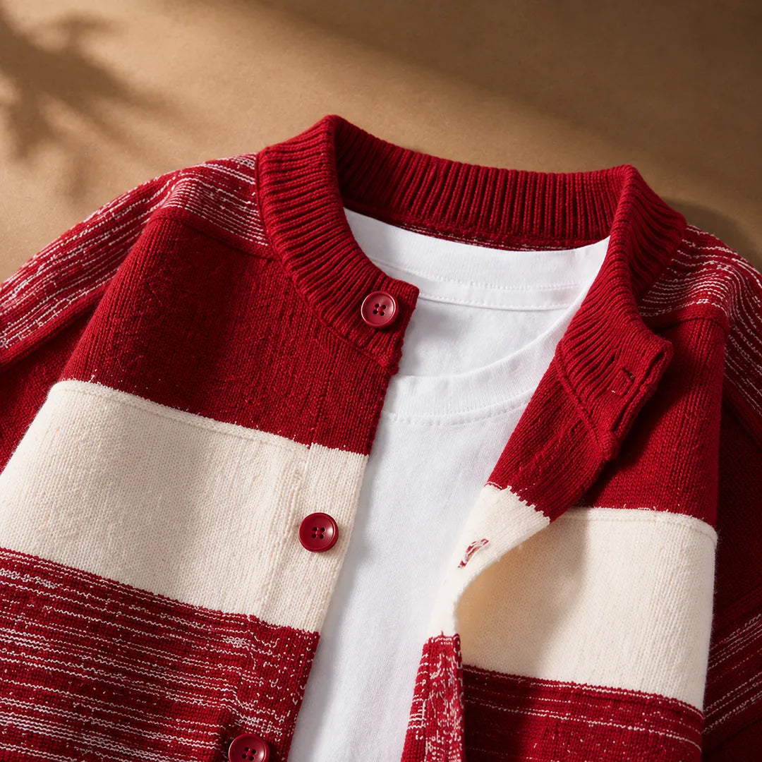 Cozy Striped Knit Cardigan sweater