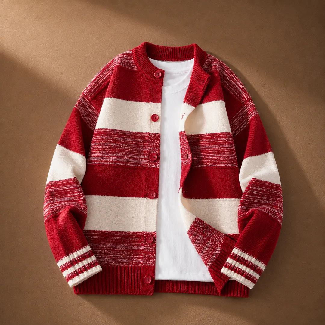 Cozy Striped Knit Cardigan sweater