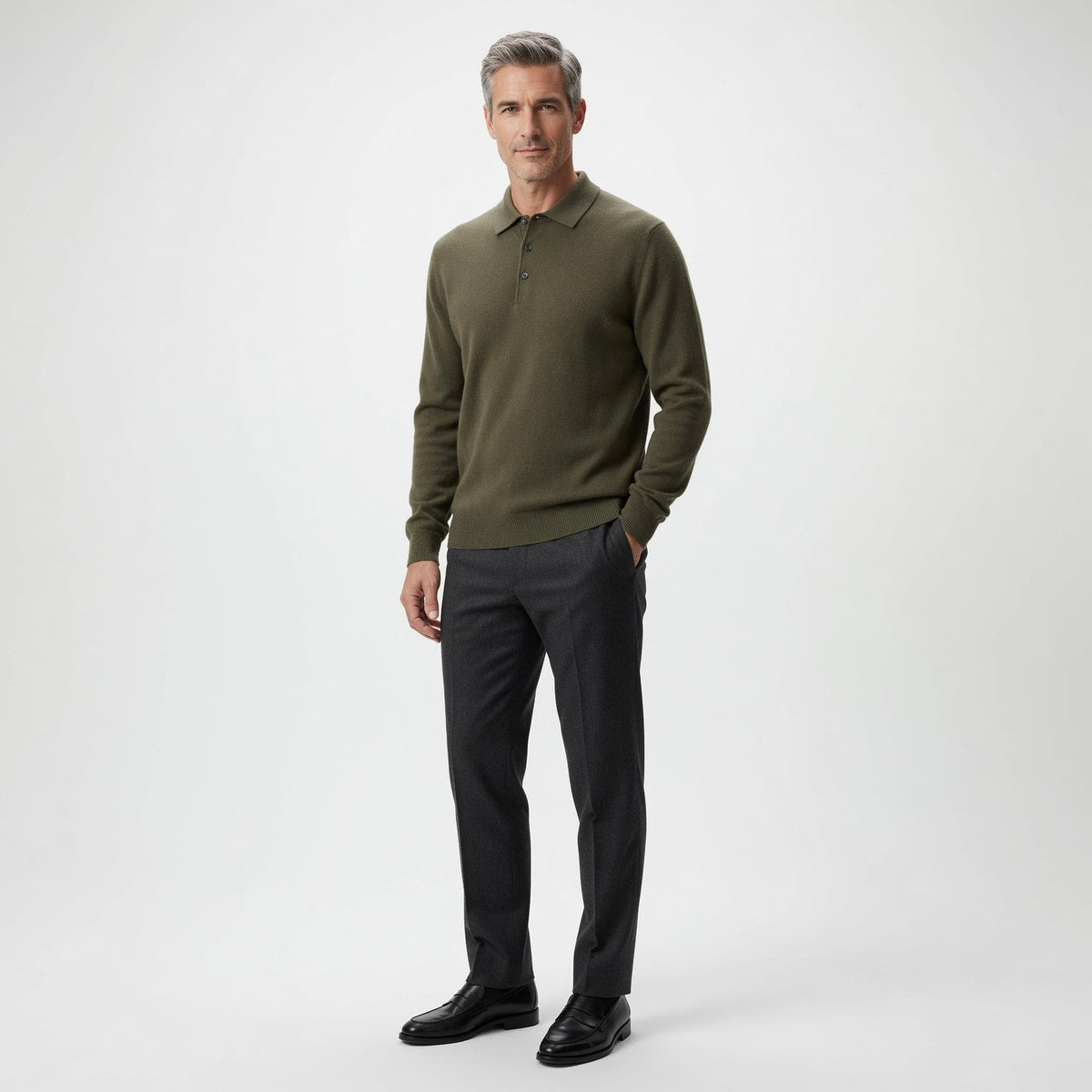 Trey Premium Cashmere Polo Sweater