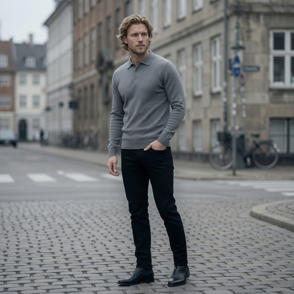 Trey Premium Cashmere Polo Sweater