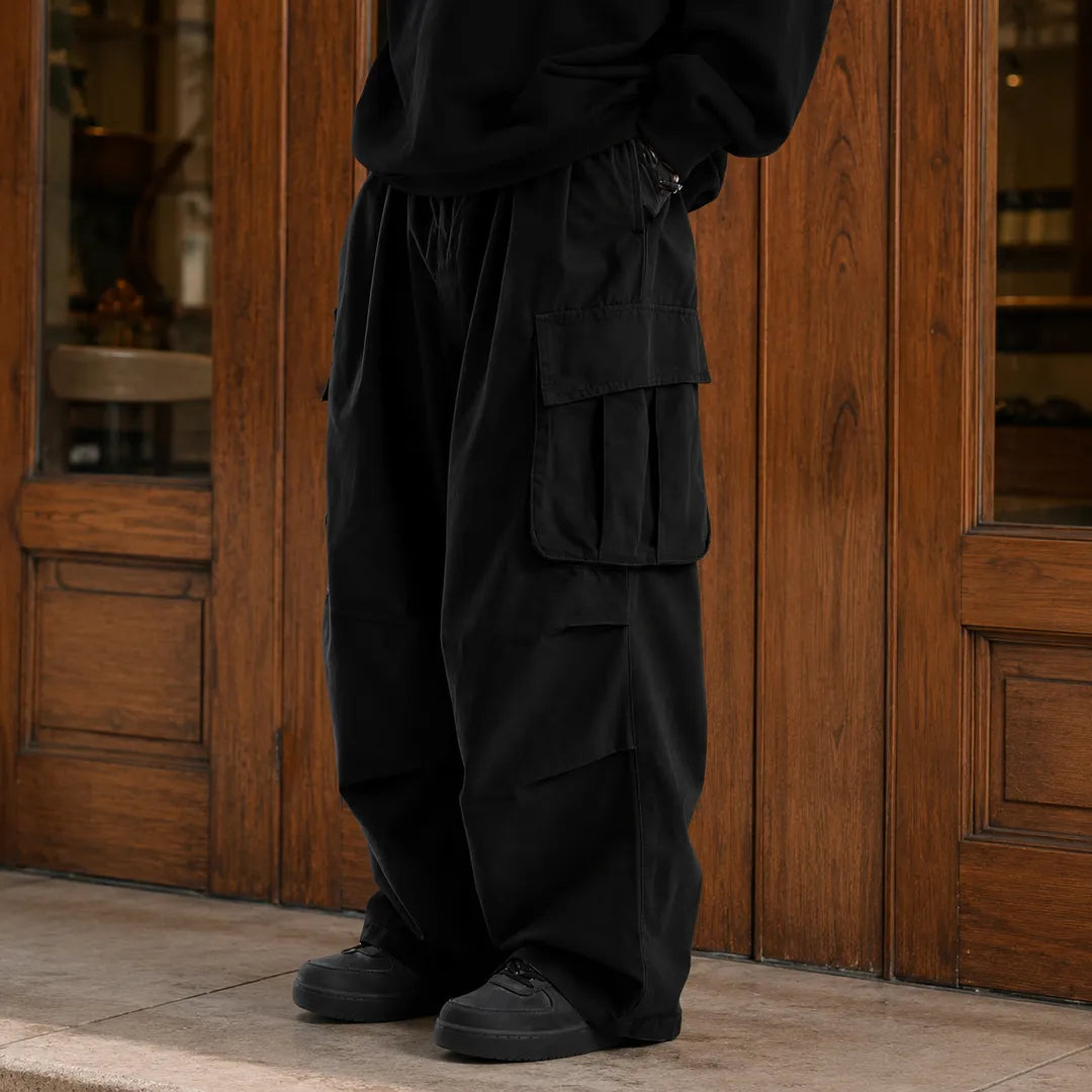 Trendy Wide-Leg Cargo Pants with Utility Pockets