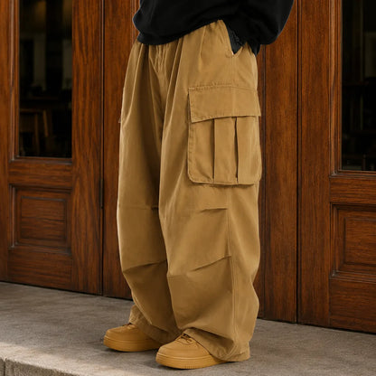 Trendy Wide-Leg Cargo Pants with Utility Pockets