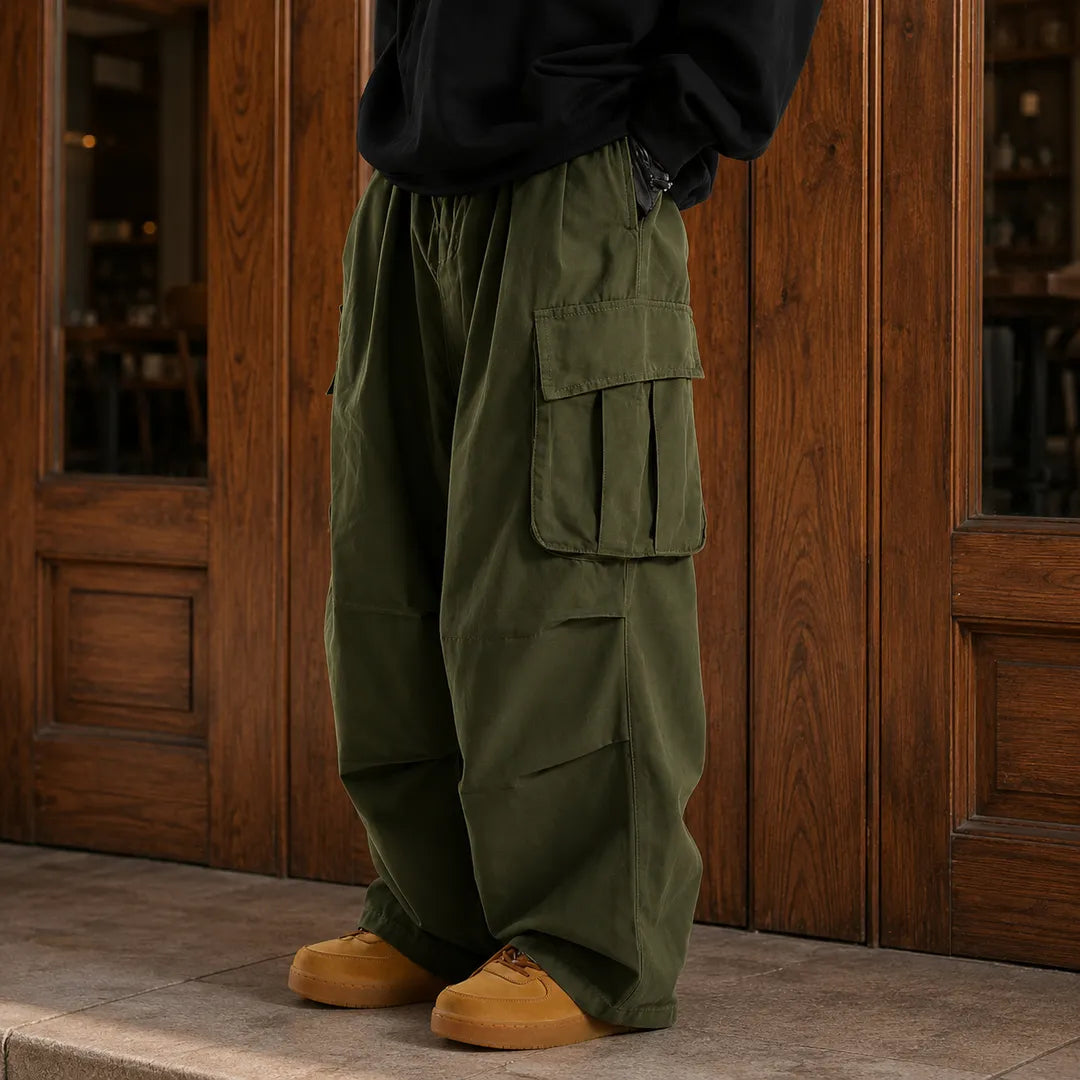 Trendy Wide-Leg Cargo Pants with Utility Pockets