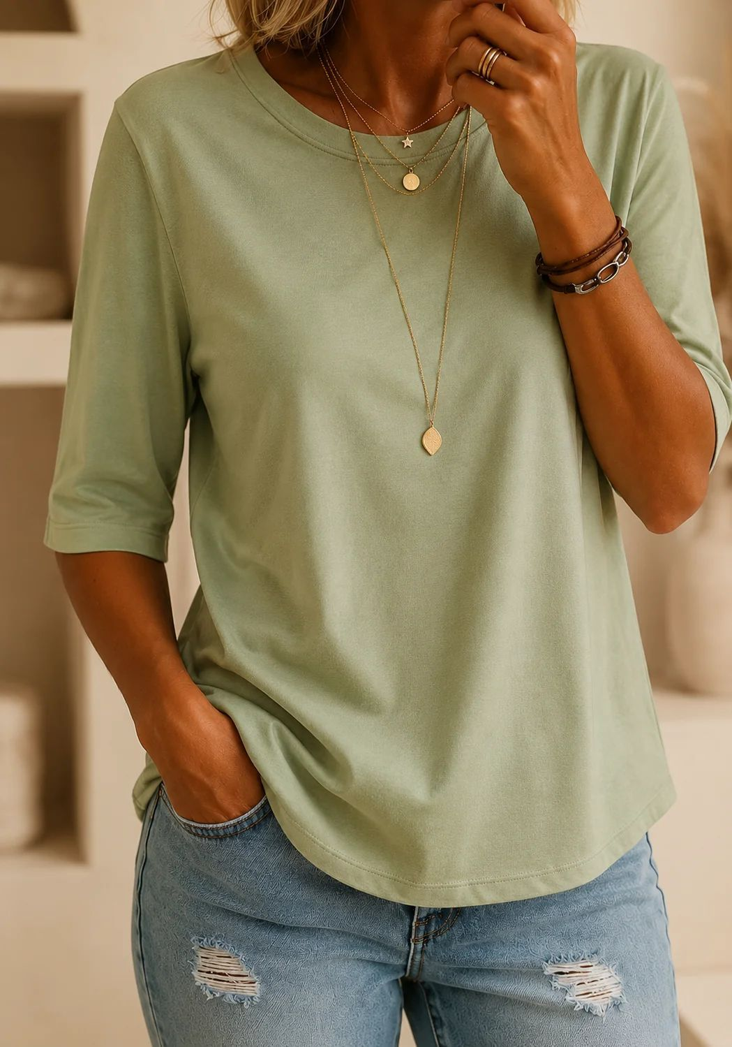 Harper Relaxed-Fit Everyday Half-Sleeve Tee