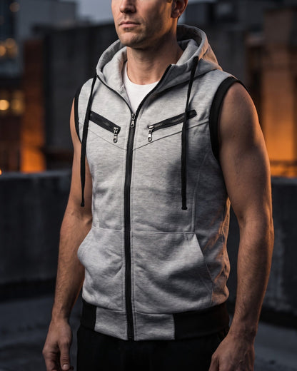 Domenico Cotton Blend Hoodie Vest