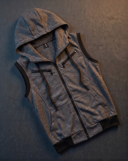 Domenico Cotton Blend Hoodie Vest