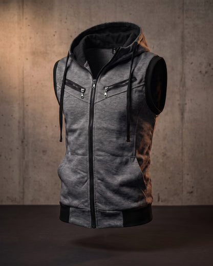 Domenico Cotton Blend Hoodie Vest