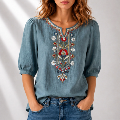 Elspeth | Embroidered Everyday Blouse