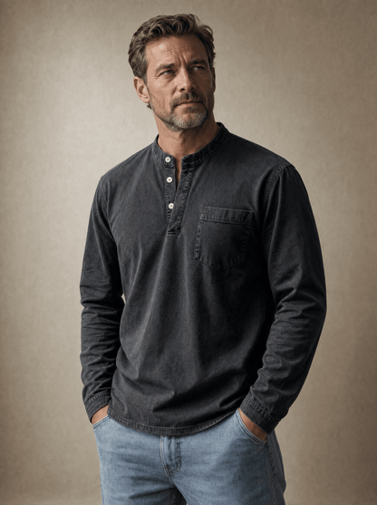 Saltwater Long-Sleeve Henley Shirt