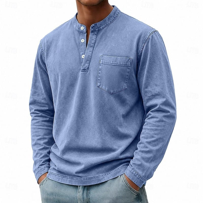 Saltwater Long-Sleeve Henley Shirt