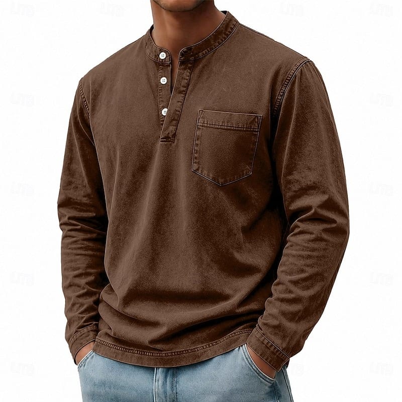 Saltwater Long-Sleeve Henley Shirt