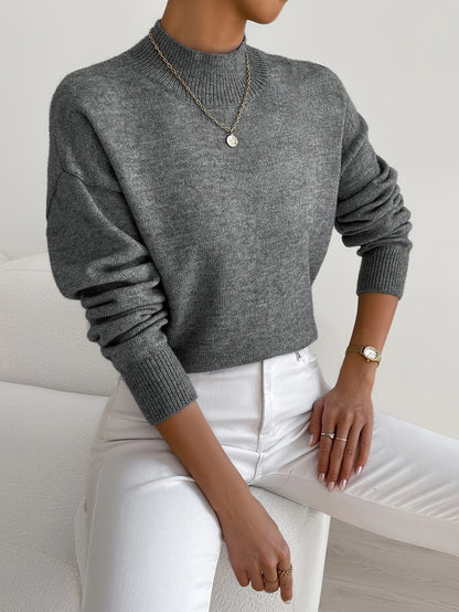 Eleanor Soft Mock-Neck Knit Sweater