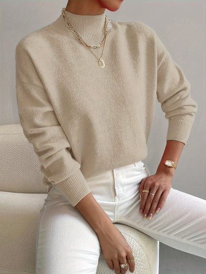 Eleanor Soft Mock-Neck Knit Sweater