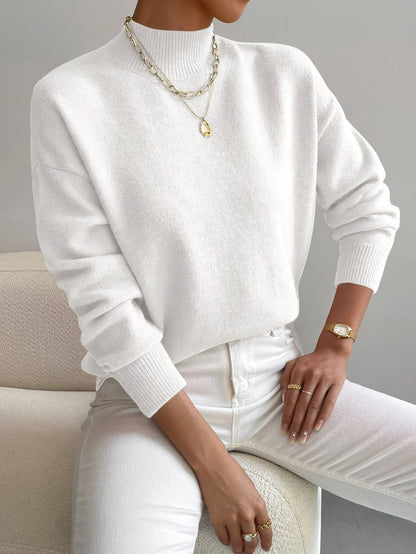 Eleanor Soft Mock-Neck Knit Sweater