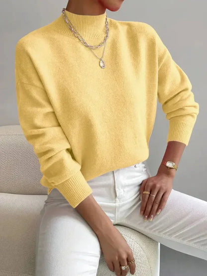 Eleanor Soft Mock-Neck Knit Sweater