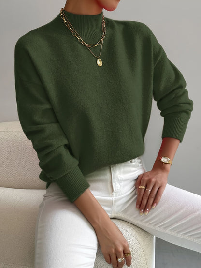 Eleanor Soft Mock-Neck Knit Sweater