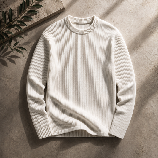 Bergamo Textured Ribbed Knit Sweater