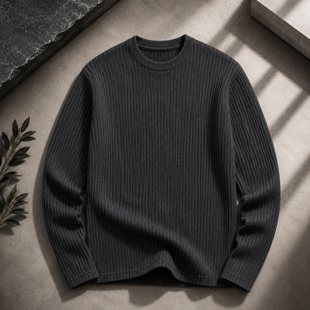 Bergamo Textured Ribbed Knit Sweater